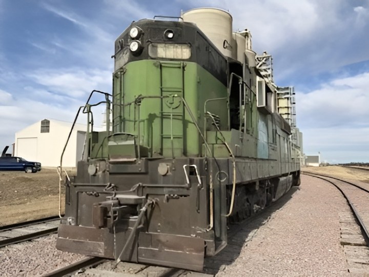 558 upscale a train on a steel track