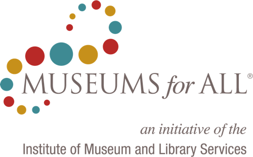 Museums for All logo with colorful dots and text.