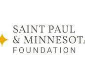 Logo with text 'Saint Paul & Minnesota Foundation' and a small yellow diamond on the left.