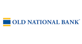 Old National Bank logo with blue and yellow design.